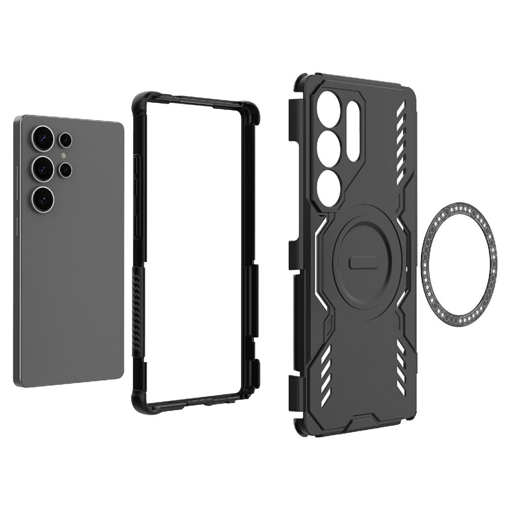 Galaxy S25 Ultra magnetische Hülle – Mit Schmetterlingsrüstung & Hohlwärmeableitung