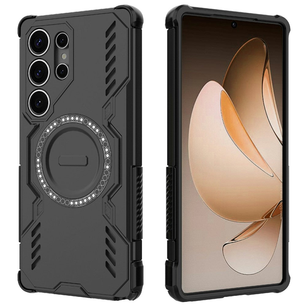 Galaxy S25 Ultra magnetische Hülle – Mit Schmetterlingsrüstung & Hohlwärmeableitung
