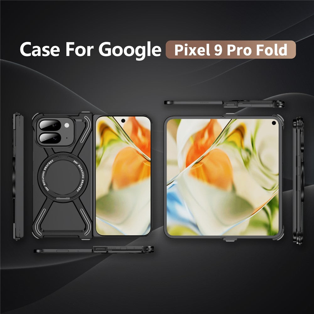 Pixel 9 Pro Fold 5G Bumper-Hülle – Mit rahmenloser Metallrahmenabdeckung & MagSafe-Ständer