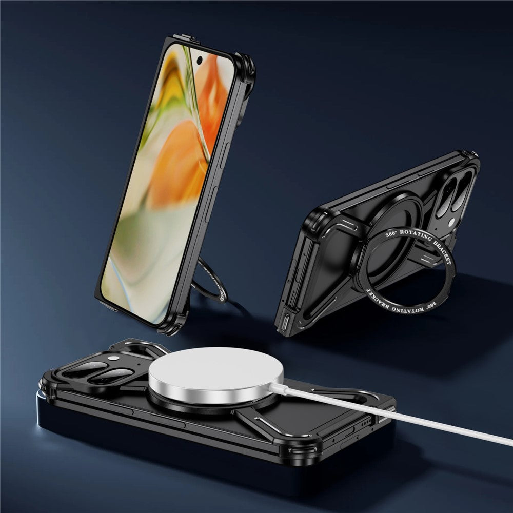 Pixel 9 Pro Fold 5G Bumper-Hülle – Mit rahmenloser Metallrahmenabdeckung & MagSafe-Ständer
