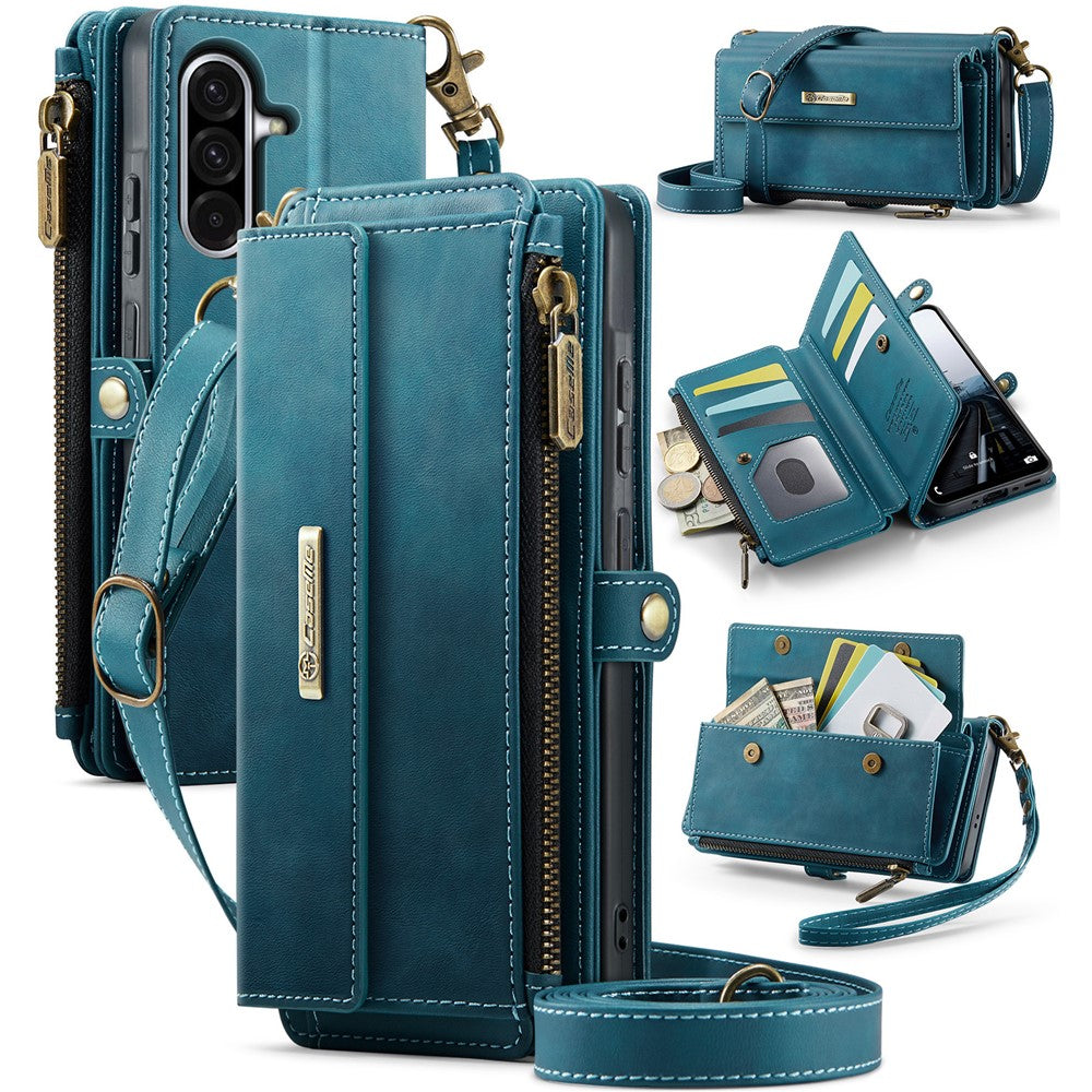 Galaxy A56 5G Wallet-Hülle – Mit RFID-blockierende Reißverschluss-Brieftasche, Ständer & Riemen