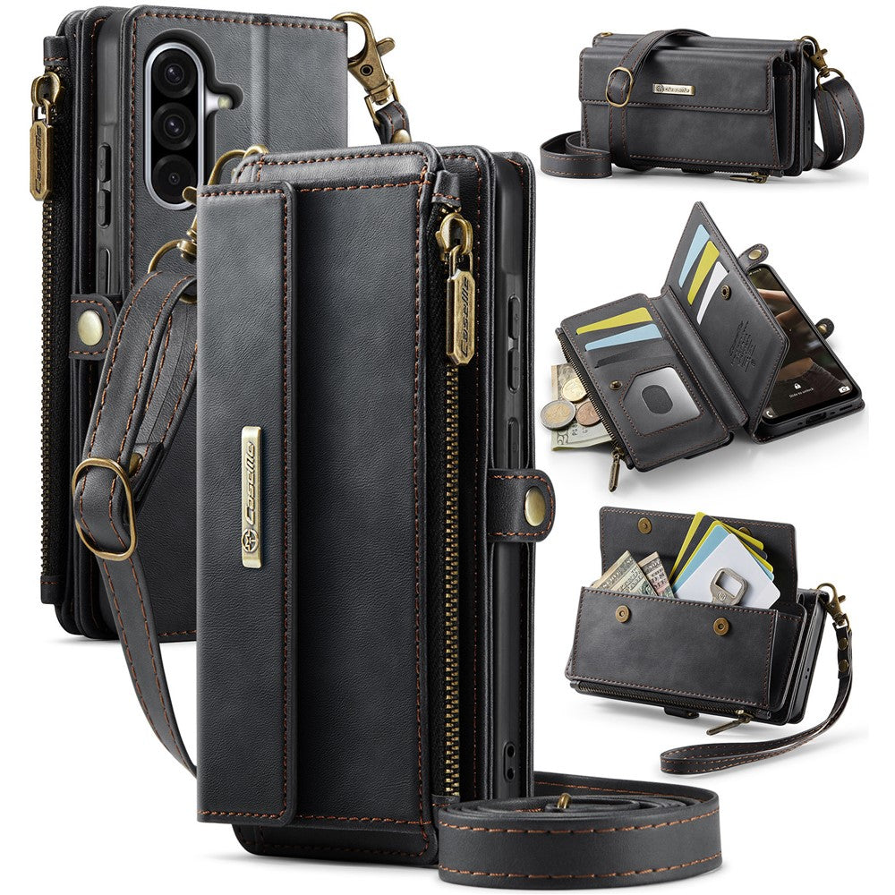 Galaxy A56 5G Wallet-Hülle – Mit RFID-blockierende Reißverschluss-Brieftasche, Ständer & Riemen