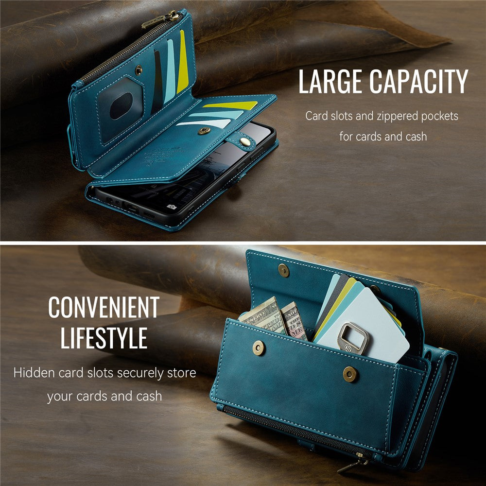 Galaxy A52 5G/4G Wallet-Hülle – Mit RFID-blockierende Reißverschluss-Brieftasche, Ständer & Riemen