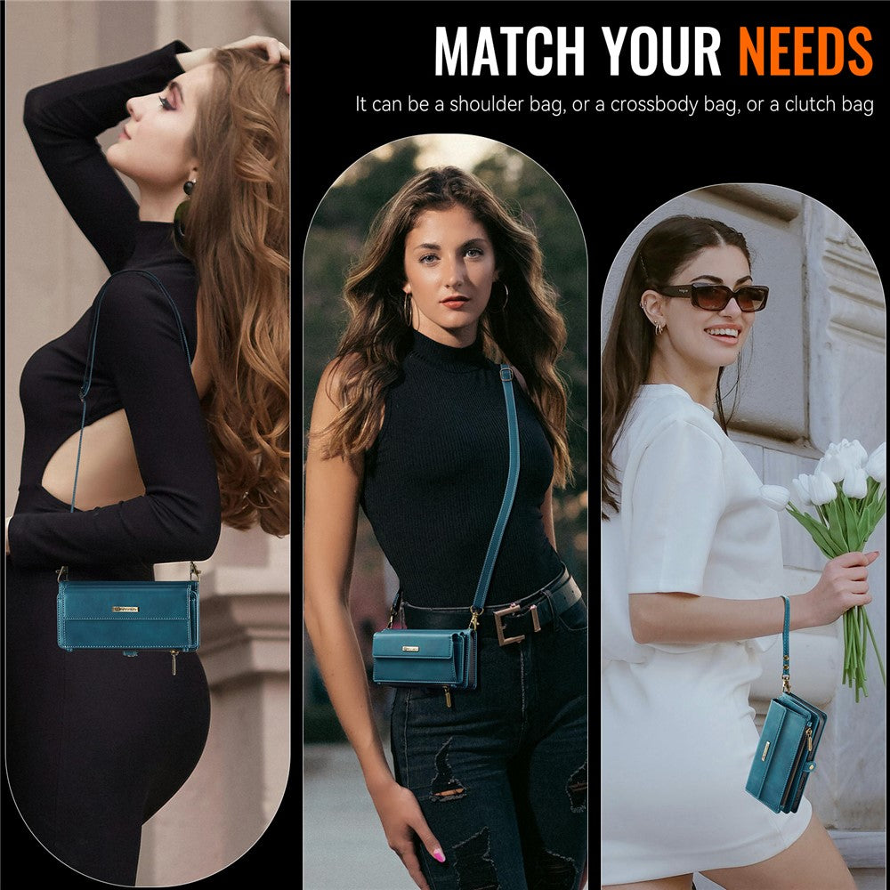 Galaxy S20 FE Wallet-Hülle – Mit RFID-blockierende Reißverschluss-Brieftasche, Ständer & Riemen