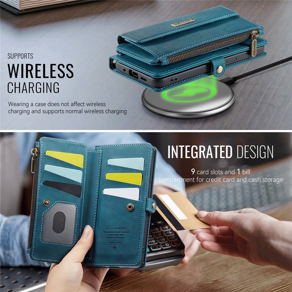 Galaxy S20 FE Wallet-Hülle – Mit RFID-blockierende Reißverschluss-Brieftasche, Ständer & Riemen