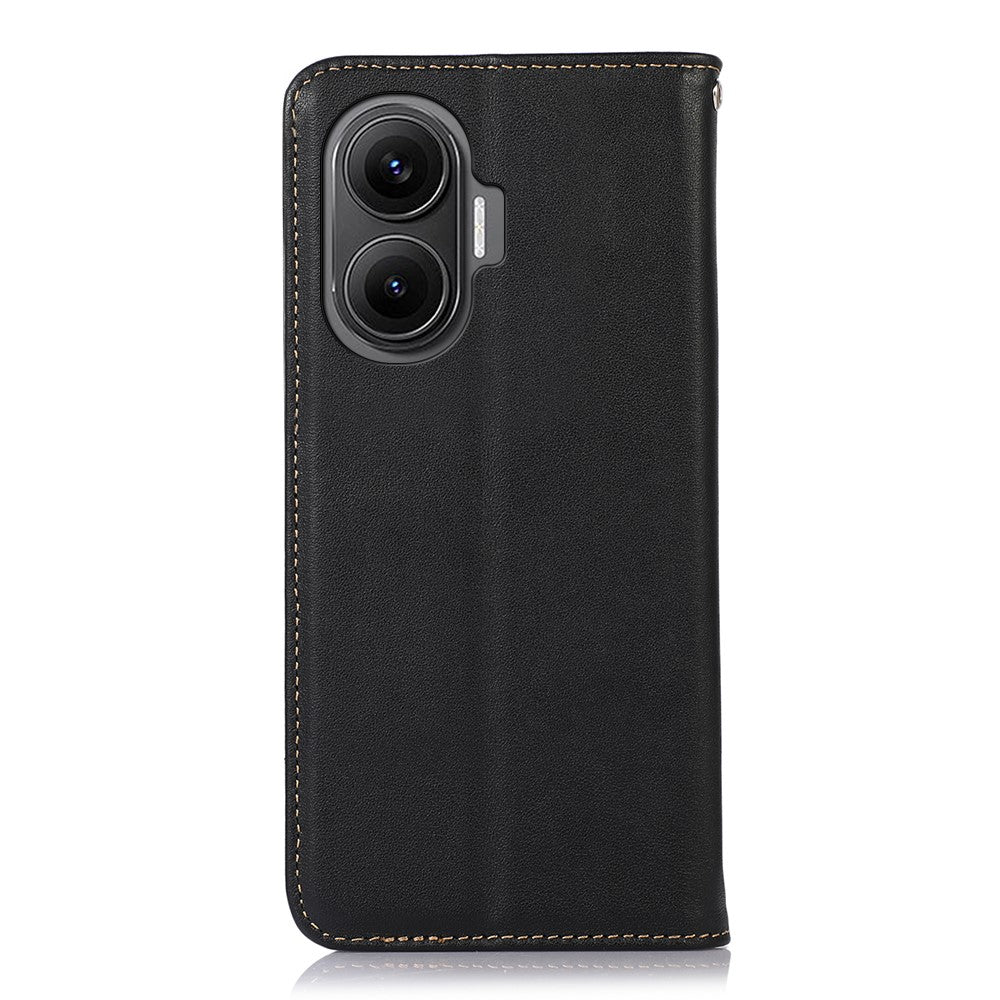 KHAZNEH For Xiaomi Poco F7 5G / Redmi Turbo 4 Pro 5G Case Wallet Genuine Cow Leather Phone Cover Nappa Texture