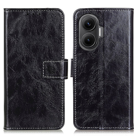 For Xiaomi Poco F7 5G / Redmi Turbo 4 Pro 5G Case Wallet Leather Phone Cover Crazy Horse Texture