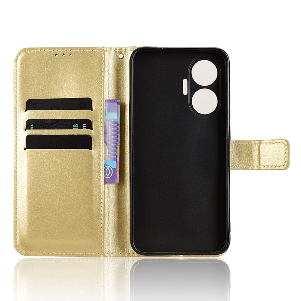 For Xiaomi Redmi Turbo 4 Pro 5G / Poco F7 5G PU Leather Case with Strap Crazy Horse Texture Phone Wallet Cover