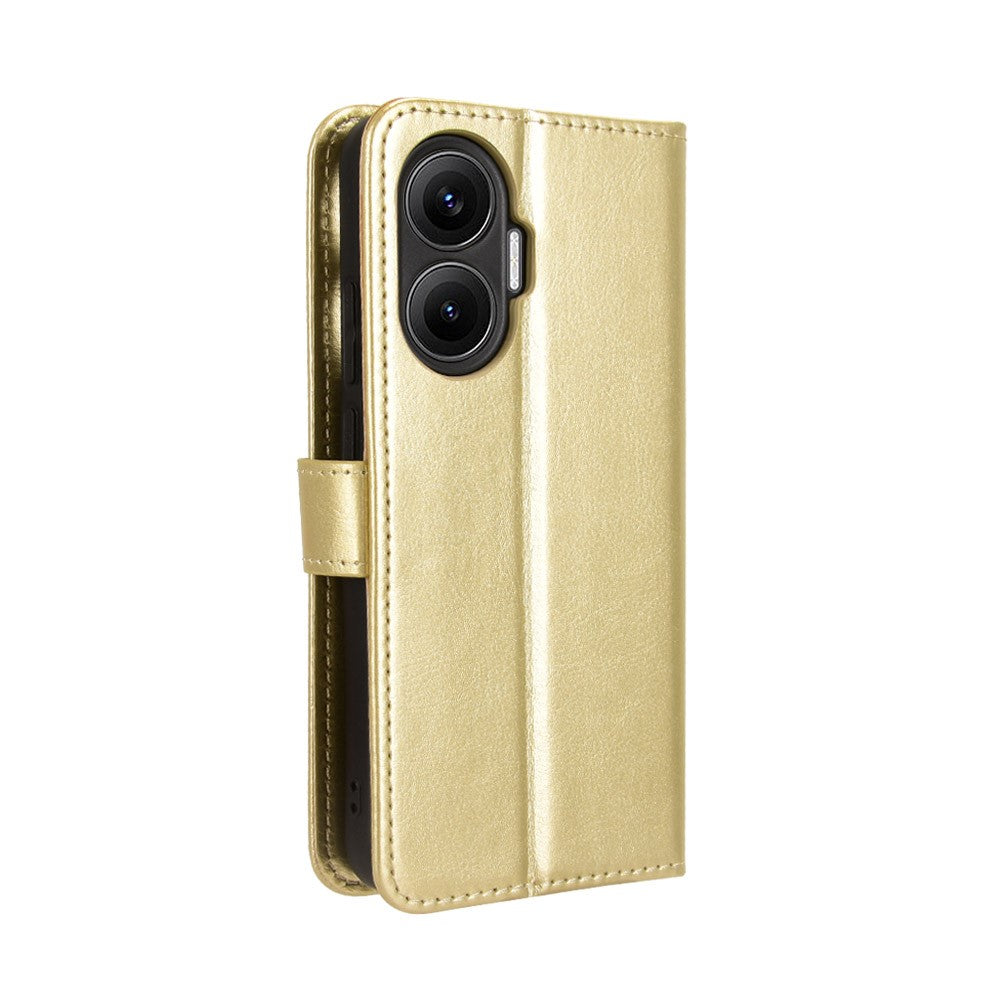 For Xiaomi Redmi Turbo 4 Pro 5G / Poco F7 5G PU Leather Case with Strap Crazy Horse Texture Phone Wallet Cover