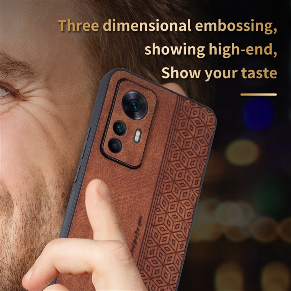 AZNS For Xiaomi 12T 5G / Redmi K50 Ultra 5G Anti-scratch Cell Phone Cover Shell Imprinted Pattern PU Leather+TPU Phone Case