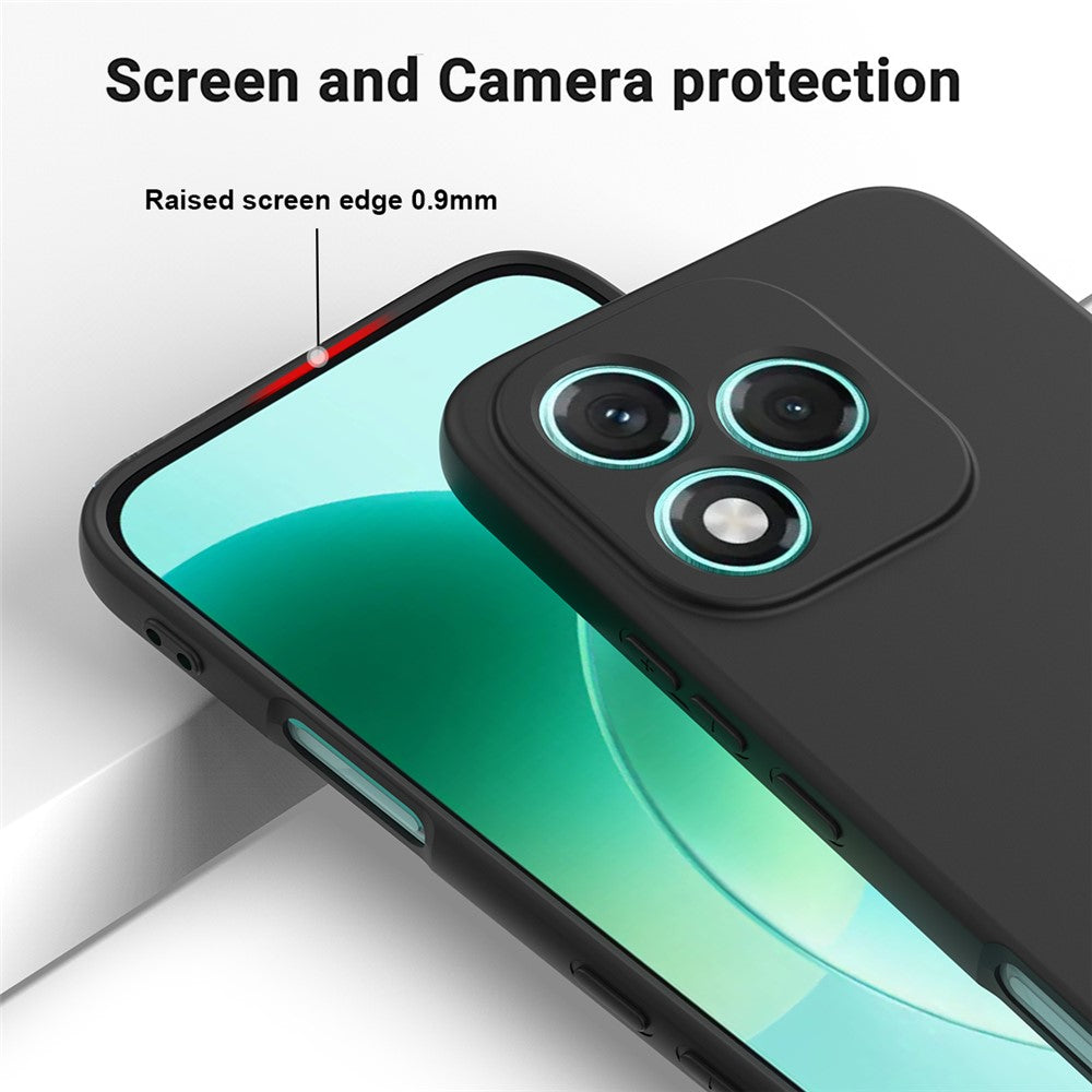 For Honor 400 Lite 5G Liquid Silicone Case Phone Back Cover with Hand Strap