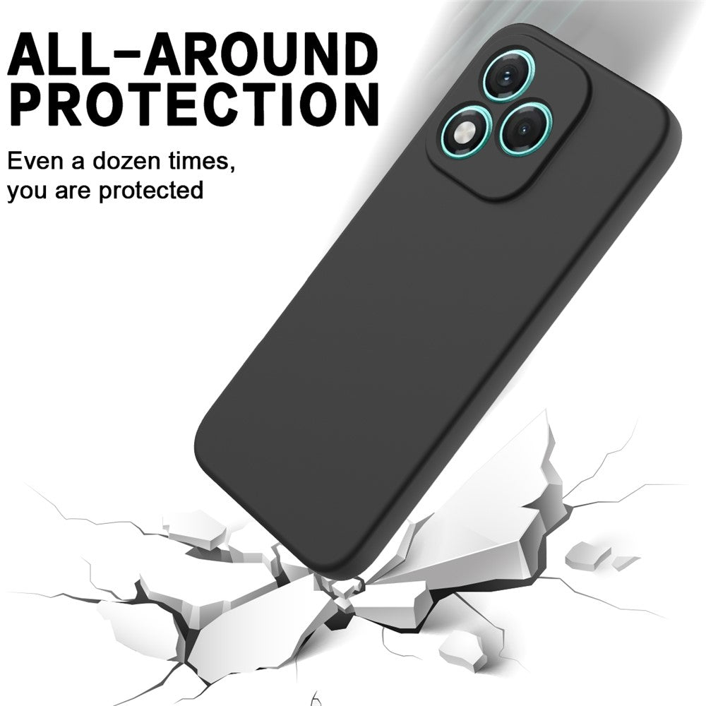 For Honor 400 Lite 5G Liquid Silicone Case Phone Back Cover with Hand Strap