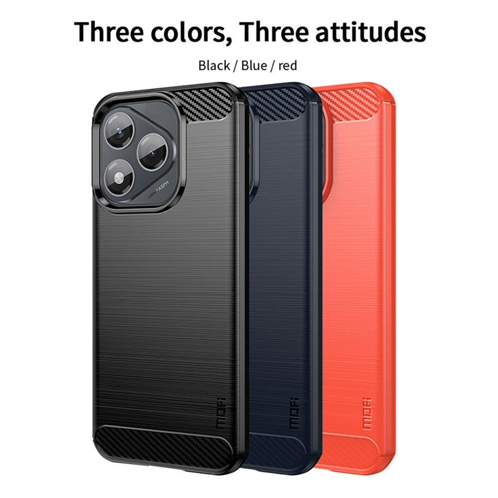 MOFI For Honor 400 5G (Global) Back Cover  Brushed Texture Carbon Fiber Soft TPU Case
