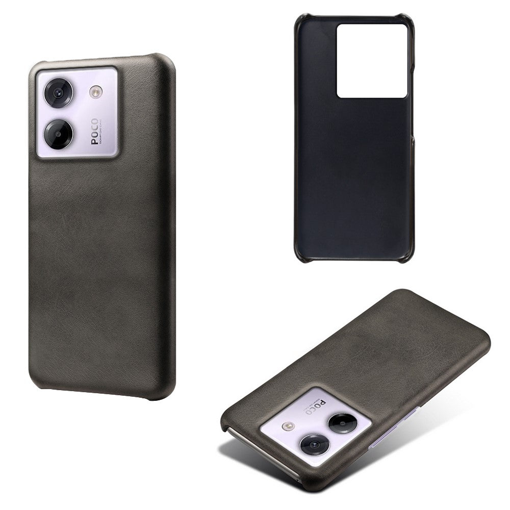 For Xiaomi Poco M7 Pro 5G Case Calf Texture PU Leather Hard PC Protective Phone Cover