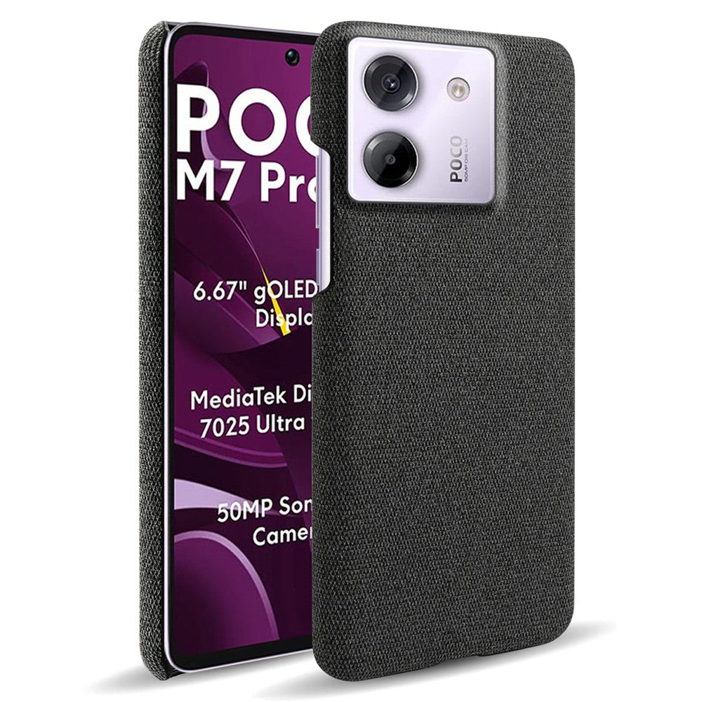 For Xiaomi Poco M7 Pro 5G Phone Case Cloth Texture Anti-Scratch Protective PC Back Cover
