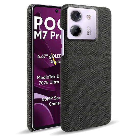 Xiaomi Poco M7 Pro 5G Handyhülle – mit Stoffstruktur, kratzfest, schützende PC-Rückseite