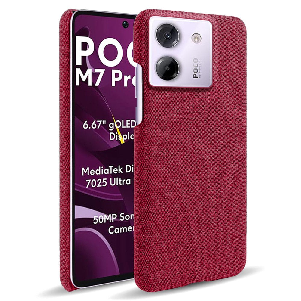 For Xiaomi Poco M7 Pro 5G Phone Case Cloth Texture Anti-Scratch Protective PC Back Cover