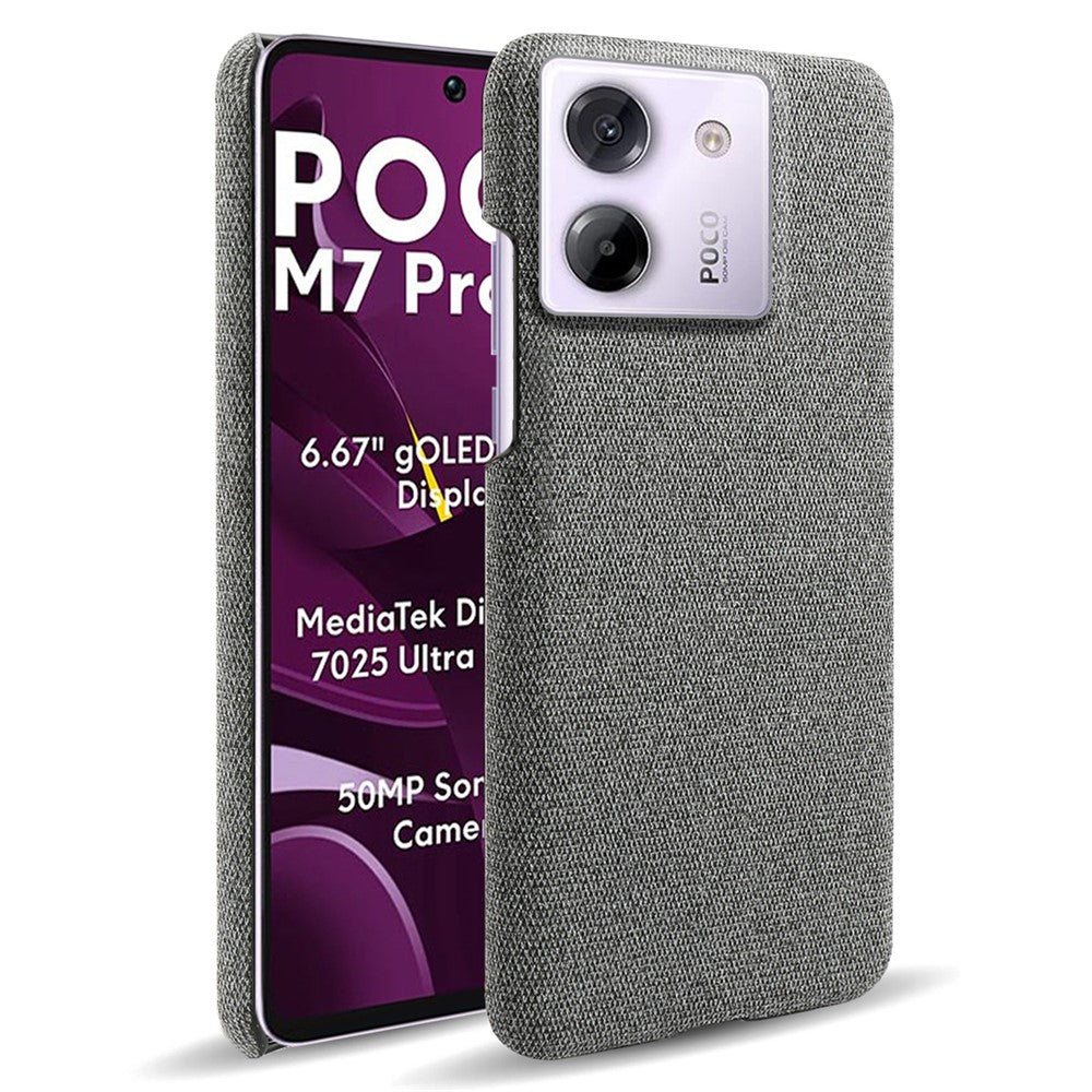 For Xiaomi Poco M7 Pro 5G Phone Case Cloth Texture Anti-Scratch Protective PC Back Cover