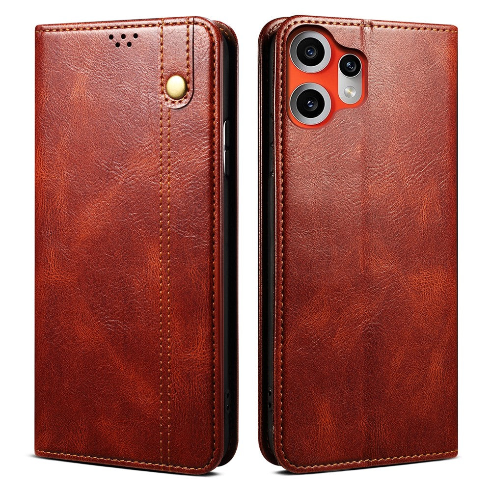 For Nothing CMF Phone 2 Pro Case Crazy Horse Texture Waxy Leather Wallet Stand Phone Cover