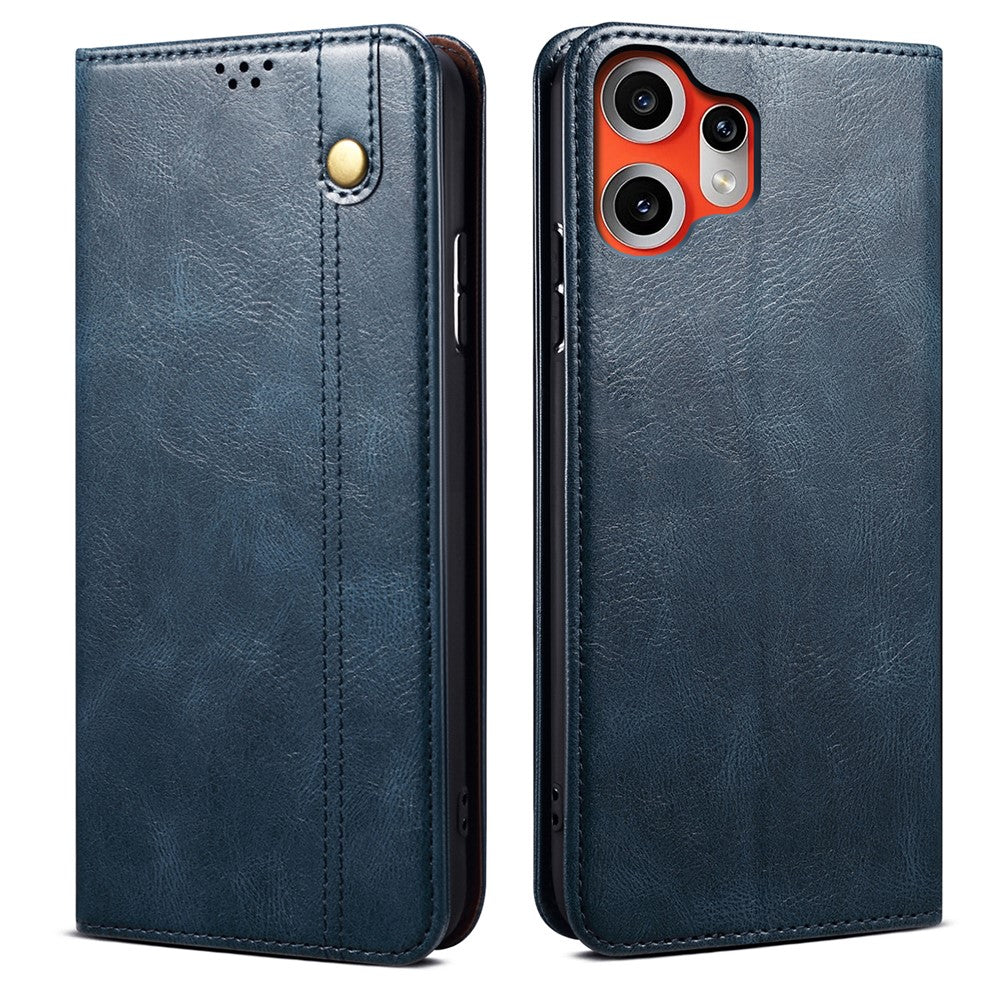 For Nothing CMF Phone 2 Pro Case Crazy Horse Texture Waxy Leather Wallet Stand Phone Cover