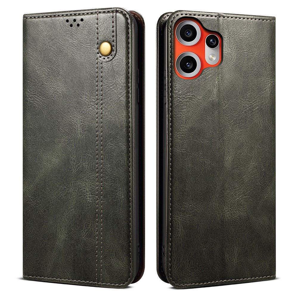 For Nothing CMF Phone 2 Pro Case Crazy Horse Texture Waxy Leather Wallet Stand Phone Cover