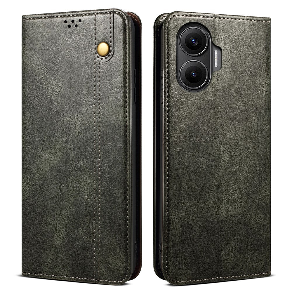 For Xiaomi Poco F7 5G / Redmi Turbo 4 Pro 5G Case Crazy Horse Texture Waxy Leather Wallet Stand Phone Cover