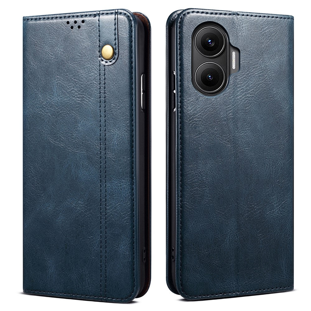 For Xiaomi Poco F7 5G / Redmi Turbo 4 Pro 5G Case Crazy Horse Texture Waxy Leather Wallet Stand Phone Cover
