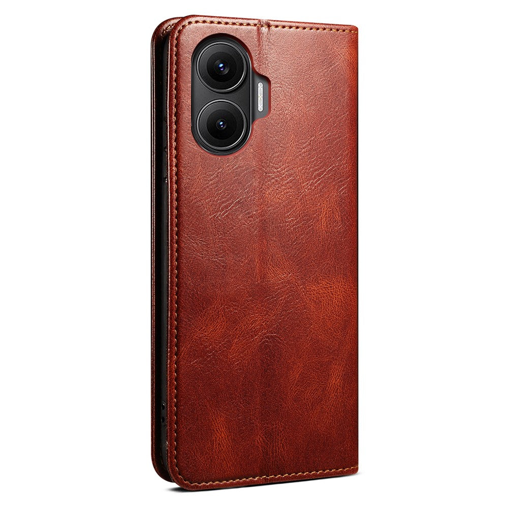 For Xiaomi Poco F7 5G / Redmi Turbo 4 Pro 5G Case Crazy Horse Texture Waxy Leather Wallet Stand Phone Cover
