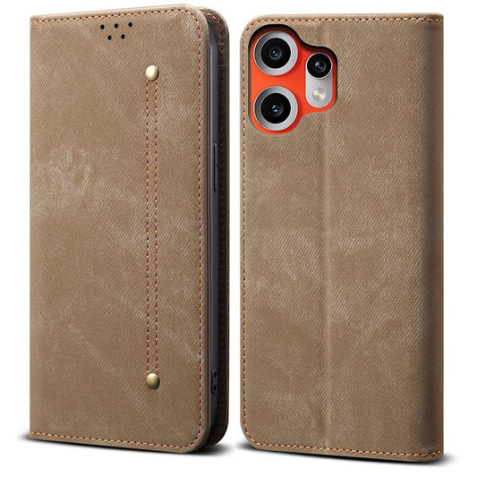 Nothing CMF Phone 2 Pro Handyhülle – Mit Jeansstoff-Textur, PU-Leder, Standfunktion, magnetischer Automatikverschluss, Rundumschutz, mit Brieftasche