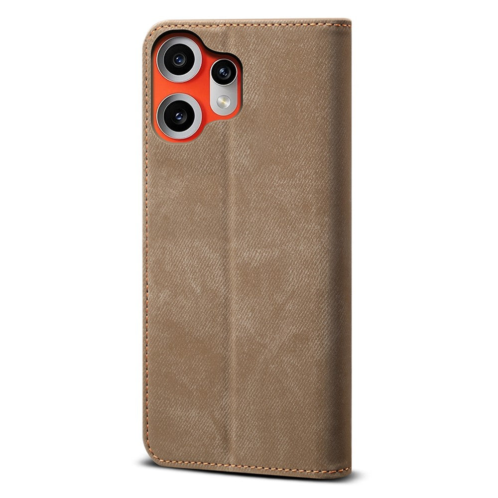 Nothing CMF Phone 2 Pro Handyhülle – Mit Jeansstoff-Textur, PU-Leder, Standfunktion, magnetischer Automatikverschluss, Rundumschutz, mit Brieftasche