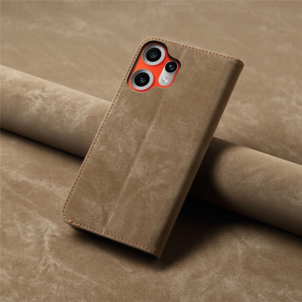 Nothing CMF Phone 2 Pro Handyhülle – Mit Jeansstoff-Textur, PU-Leder, Standfunktion, magnetischer Automatikverschluss, Rundumschutz, mit Brieftasche