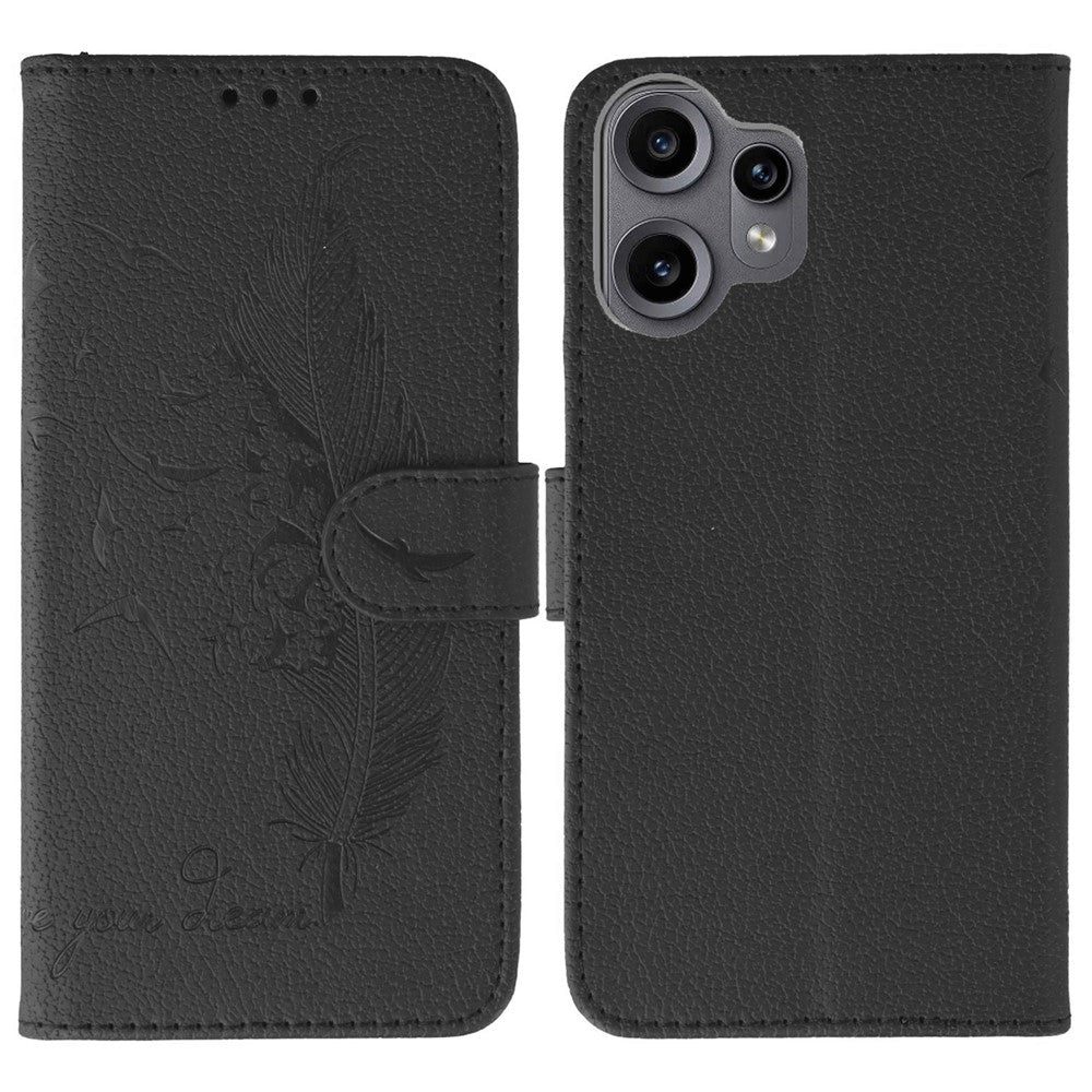 Nothing CMF Phone 2 Pro Wallet-Handyhülle – Mit Federmuster, aus PU-Leder