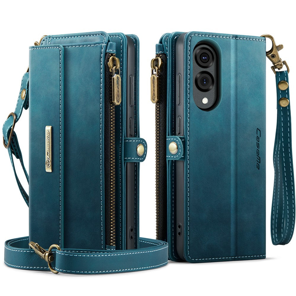 Galaxy S25 Edge Wallet-Hülle – Mit RFID-blockierende Reißverschluss-Brieftasche, Ständer & Riemen