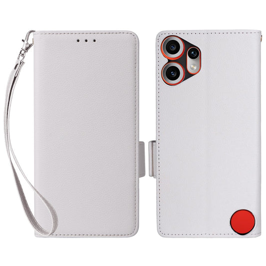 Nothing CMF Phone 2 Pro Wallet-Handyhülle – Aus PU-Leder & Litschi-Textur, mit Ständer & Tragegurt
