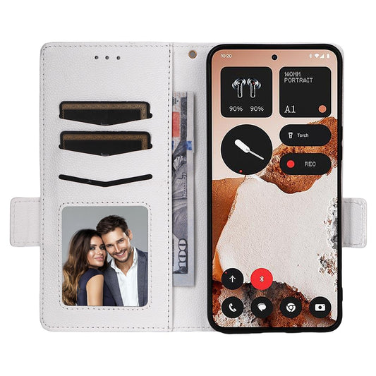 Nothing CMF Phone 2 Pro Wallet-Handyhülle – Aus PU-Leder & Litschi-Textur, mit Ständer & Tragegurt
