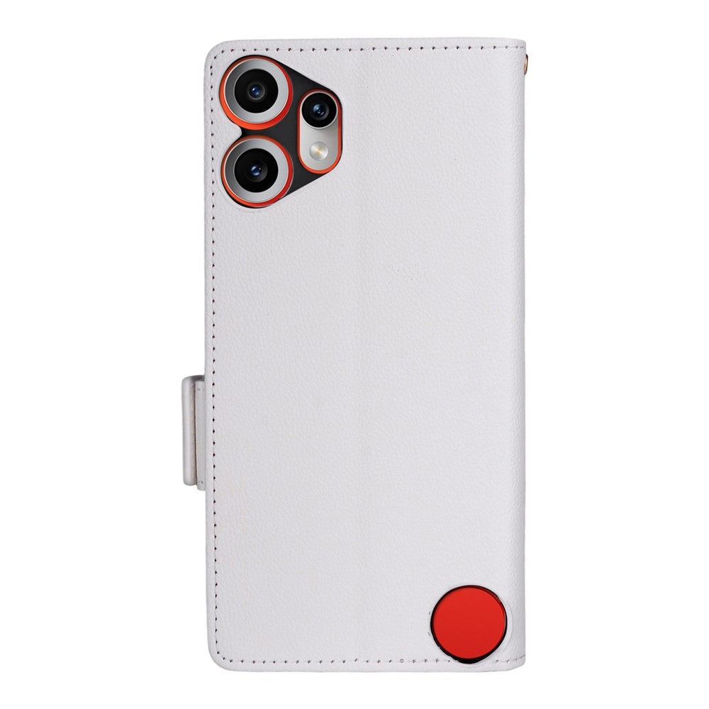 Nothing CMF Phone 2 Pro Wallet-Handyhülle – Aus PU-Leder & Litschi-Textur, mit Ständer & Tragegurt