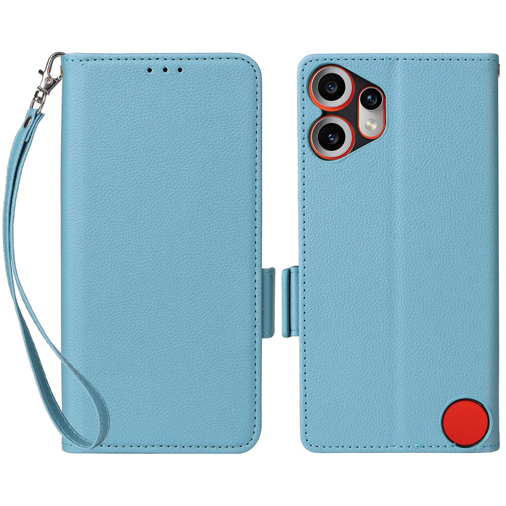 Nothing CMF Phone 2 Pro Wallet-Handyhülle – Aus PU-Leder & Litschi-Textur, mit Ständer & Tragegurt