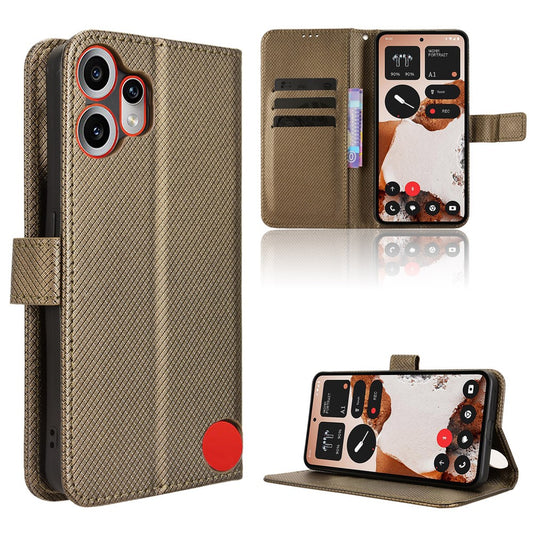 For Nothing CMF Phone 2 Pro Leather Wallet Case with Strap Diamond Texture Phone Cover