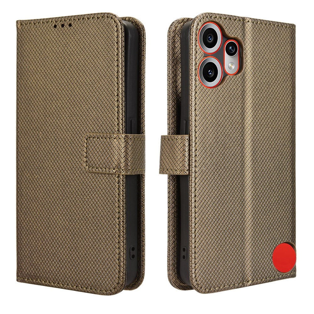 For Nothing CMF Phone 2 Pro Leather Wallet Case with Strap Diamond Texture Phone Cover