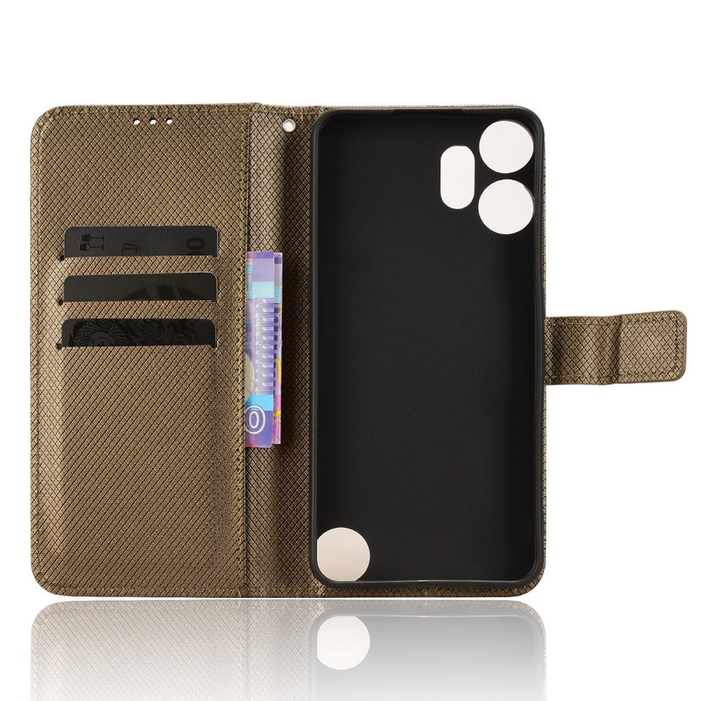 For Nothing CMF Phone 2 Pro Leather Wallet Case with Strap Diamond Texture Phone Cover