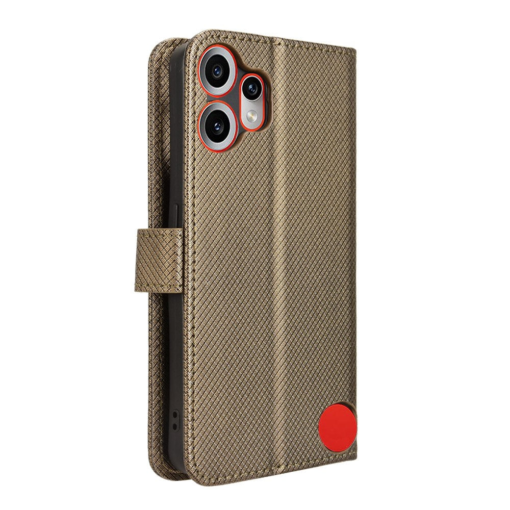 For Nothing CMF Phone 2 Pro Leather Wallet Case with Strap Diamond Texture Phone Cover
