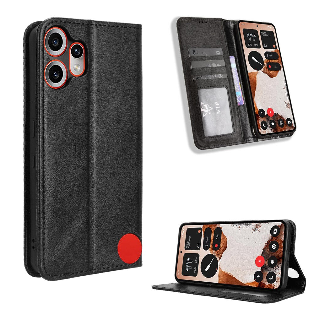 Nothing CMF Phone 2 Pro Wallet-Handyhülle – Aus strapazierfähigem PU-Leder, mit Standfunktion & integriertem Portemonnaie