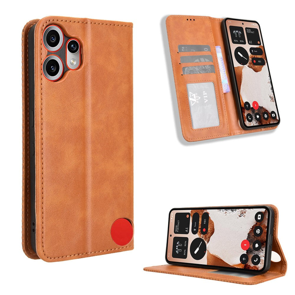 Nothing CMF Phone 2 Pro Wallet-Handyhülle – Aus strapazierfähigem PU-Leder, mit Standfunktion & integriertem Portemonnaie