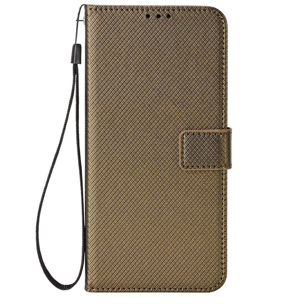 For Honor 400 5G (Global) Leather Wallet Case with Strap Diamond Texture Phone Cover