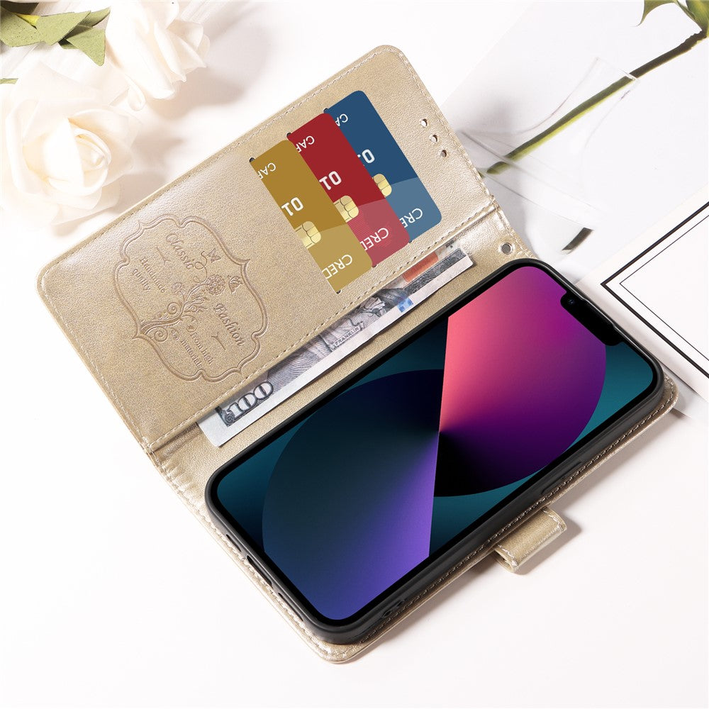 For iPhone 18 Pro / 17 Pro Leather Case Butterfly Floral Imprint Wallet Stand Cover