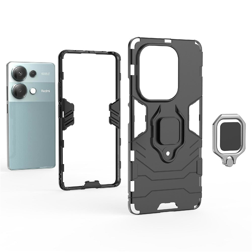 For Xiaomi Redmi Note 14S 4G Case PC + TPU Protective Phone Cover with Ring Kickstand