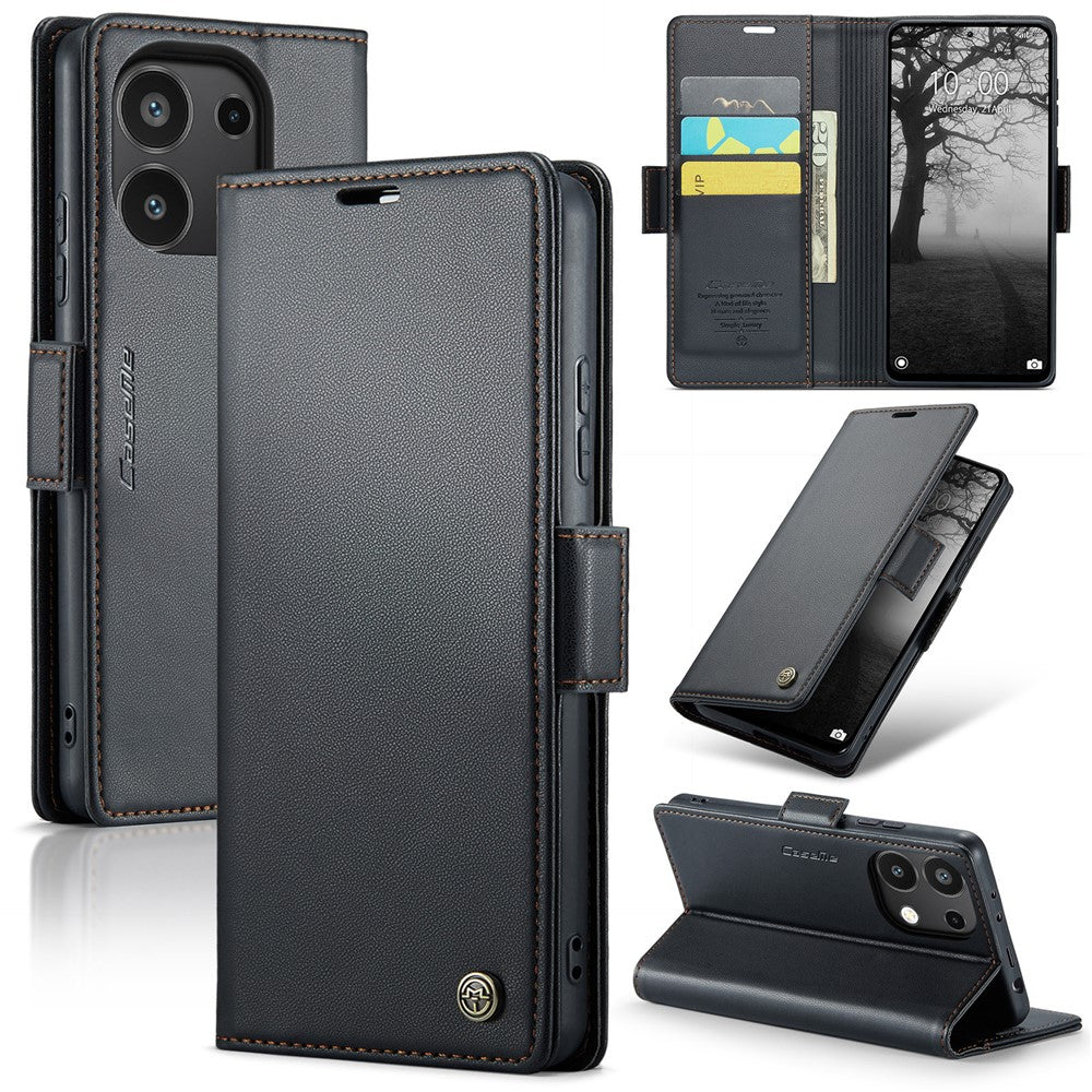 CASEME For Xiaomi Redmi Note 13 4G Case  023 Series RFID Blocking Leather Wallet Stand Phone Cover