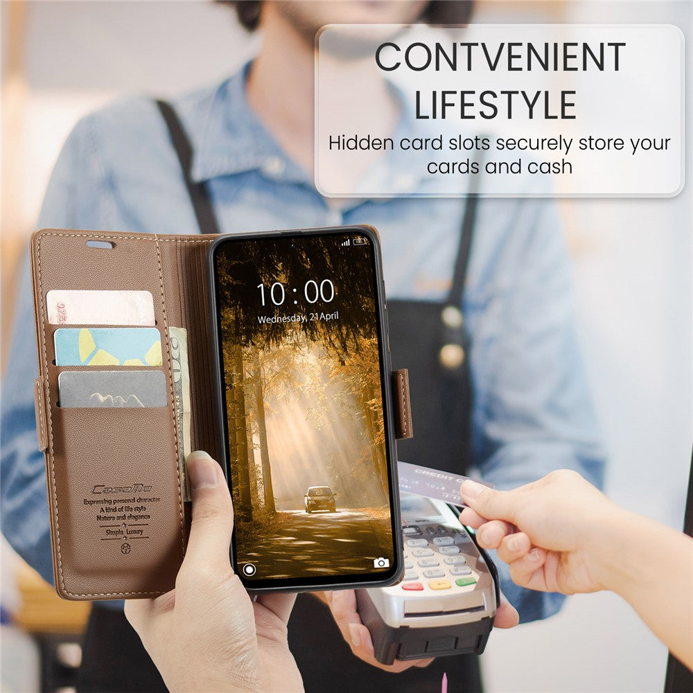 CASEME For Xiaomi Redmi Note 13 4G Case  023 Series RFID Blocking Leather Wallet Stand Phone Cover