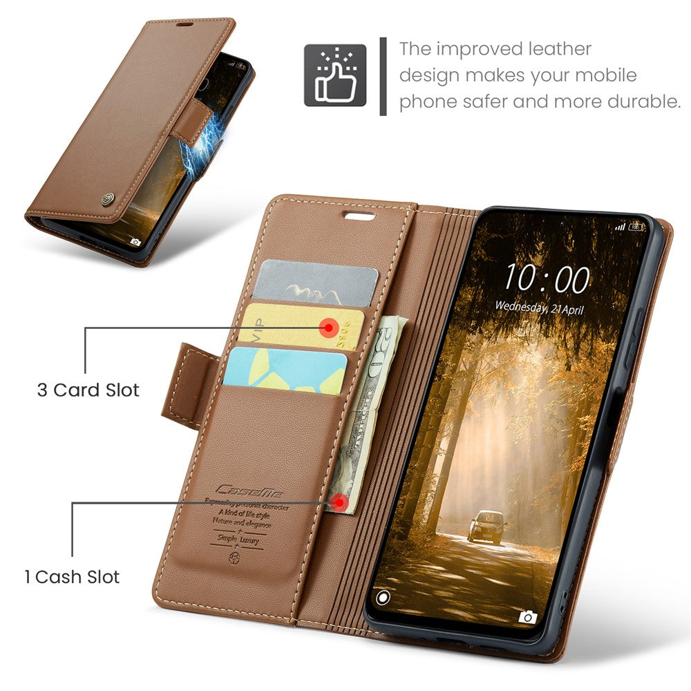 CASEME For Xiaomi Redmi Note 13 4G Case  023 Series RFID Blocking Leather Wallet Stand Phone Cover
