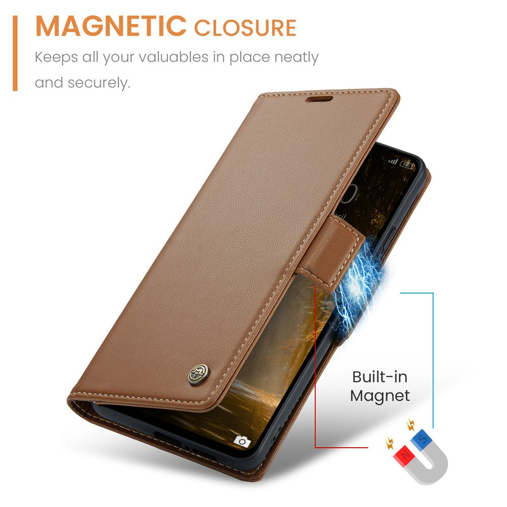 CASEME For Xiaomi Redmi Note 13 4G Case  023 Series RFID Blocking Leather Wallet Stand Phone Cover